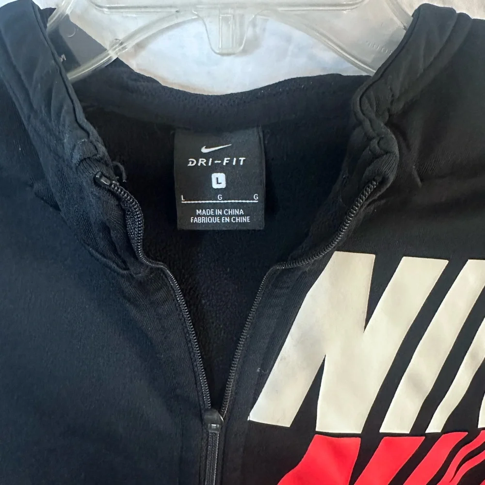 Nike Youth Large Full-Zip Hoodie Black Logo Graphic